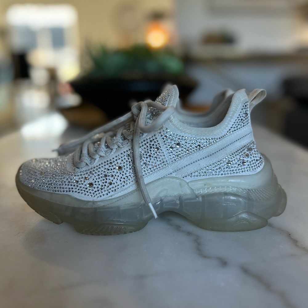 Steve Madden Jmaximar Kids Sneakers Silver Shiny Trendy Sneakers